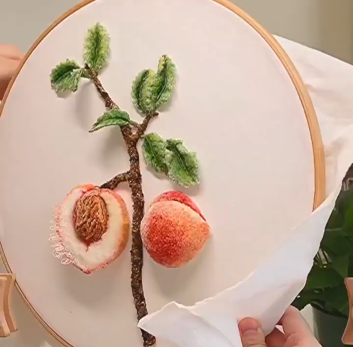 刺绣创意 绣出来的桃子,让你惊艳不已!