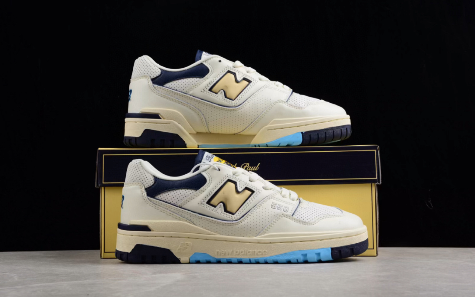 新百伦联名 rich paul x new balance bb550rp1 校园风复古休闲慢跑鞋