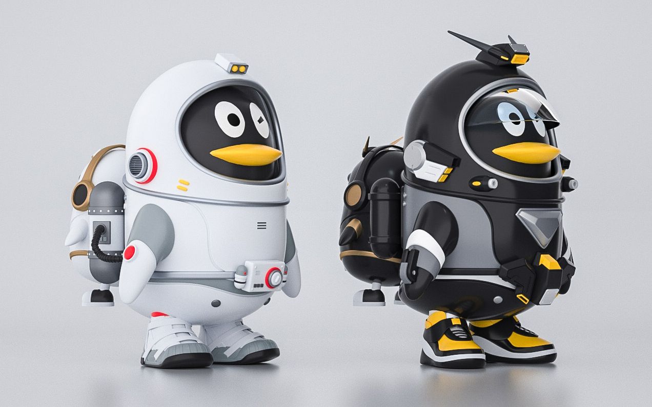 腾讯qq20周年吉祥物建模练习-身体细节第四集