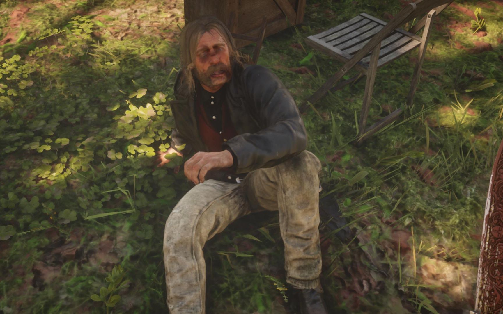 亚瑟在营地里暴打迈卡帮派众人善意围观荒野大镖客2