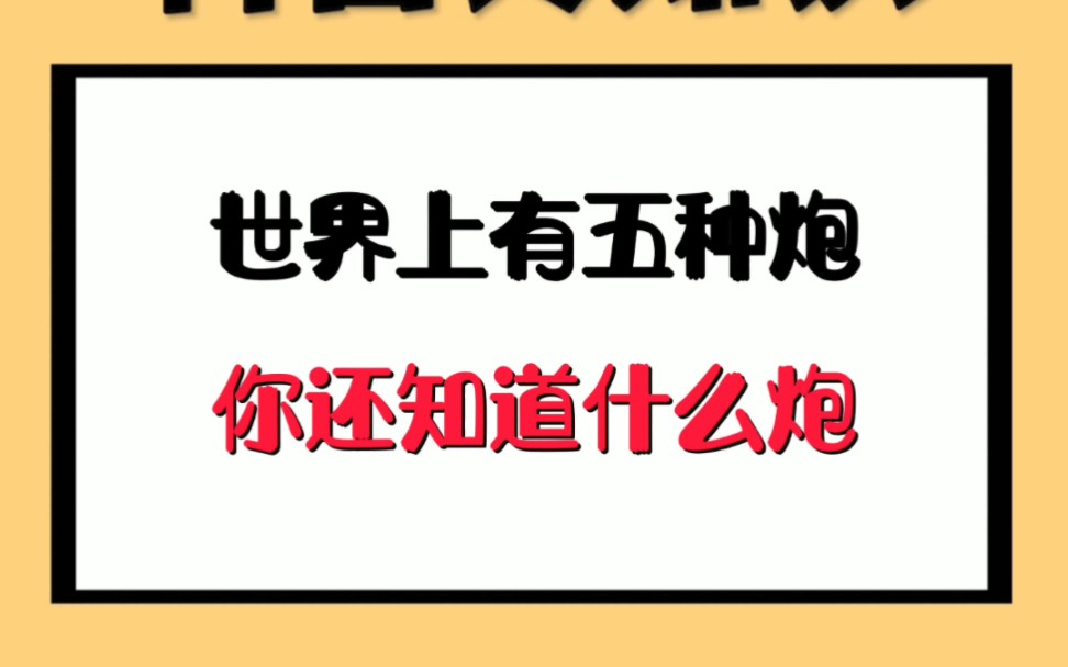 [图]世界上有五种炮，你还知道什么炮