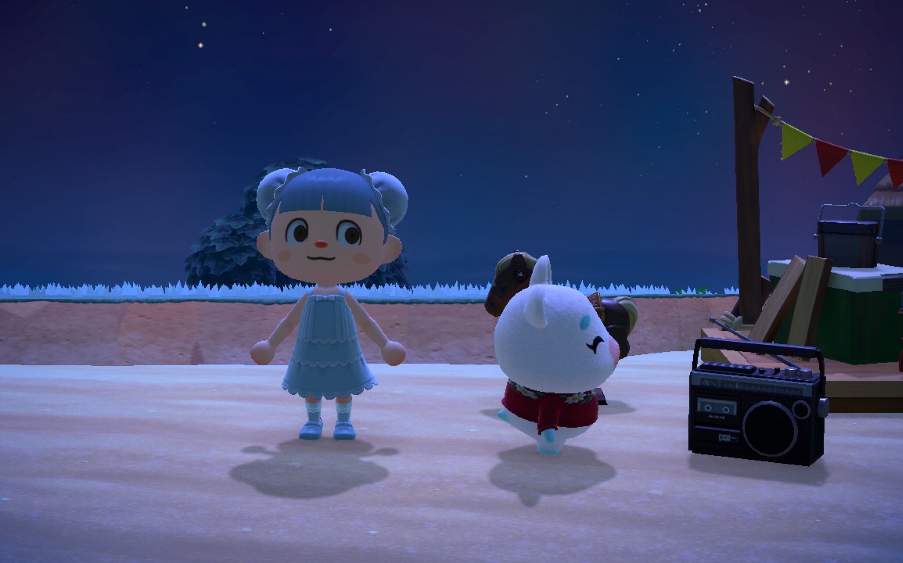 d 动森日常|雪美像个糯米团子