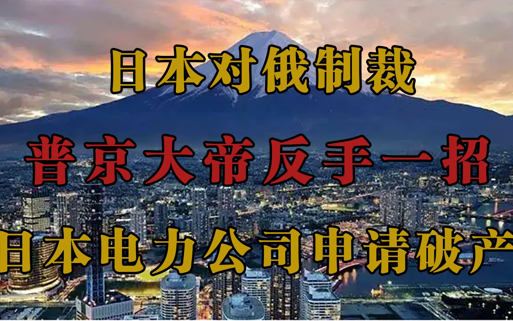 日本对俄制裁,普京大帝反手一招,日本电力公司申请破产哔哩哔哩bilibili