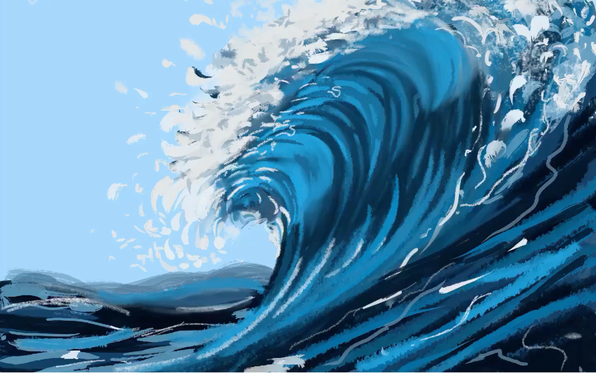 活动作品procreate海浪