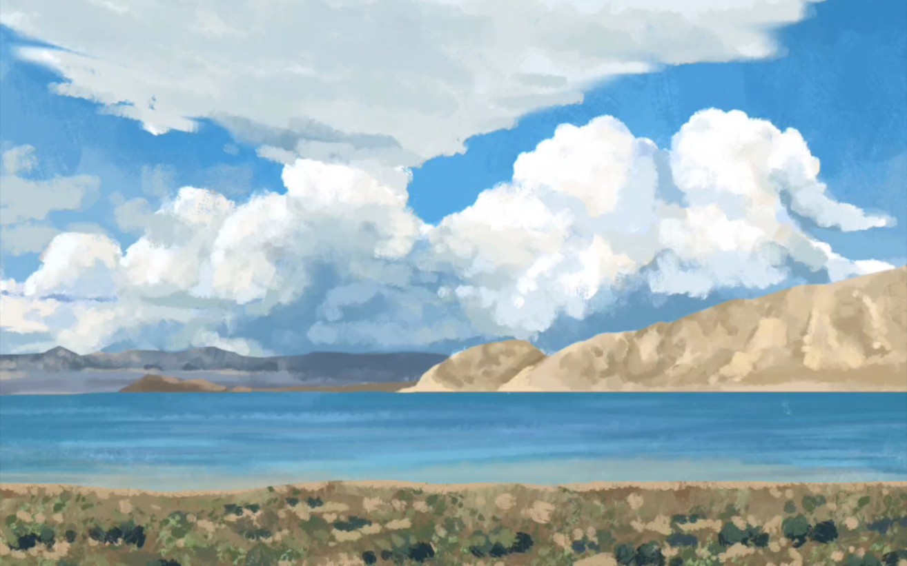 【绘画过程】海边风景