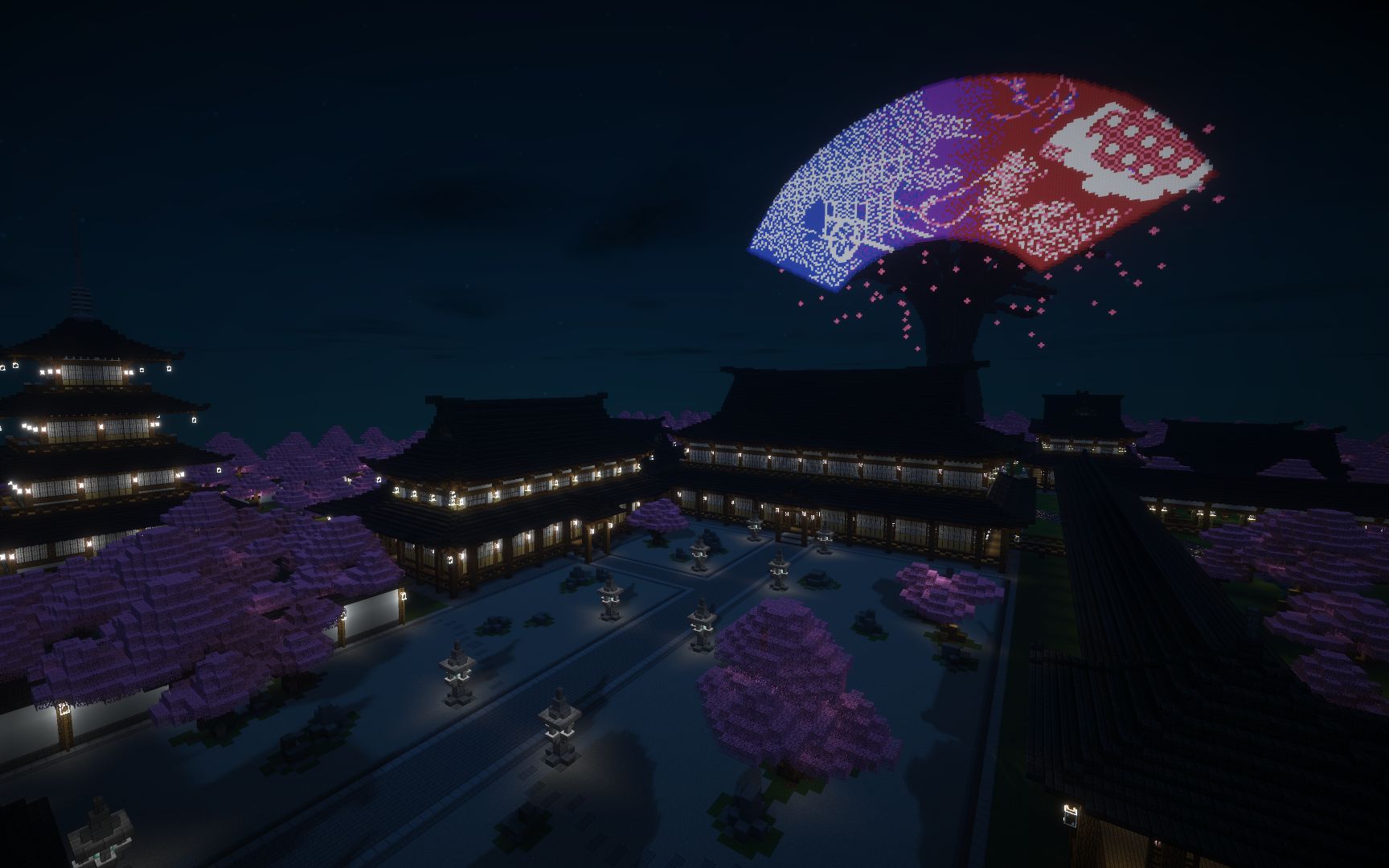 「minecraft建筑视频」终盛之樱 (东方project 白玉楼)