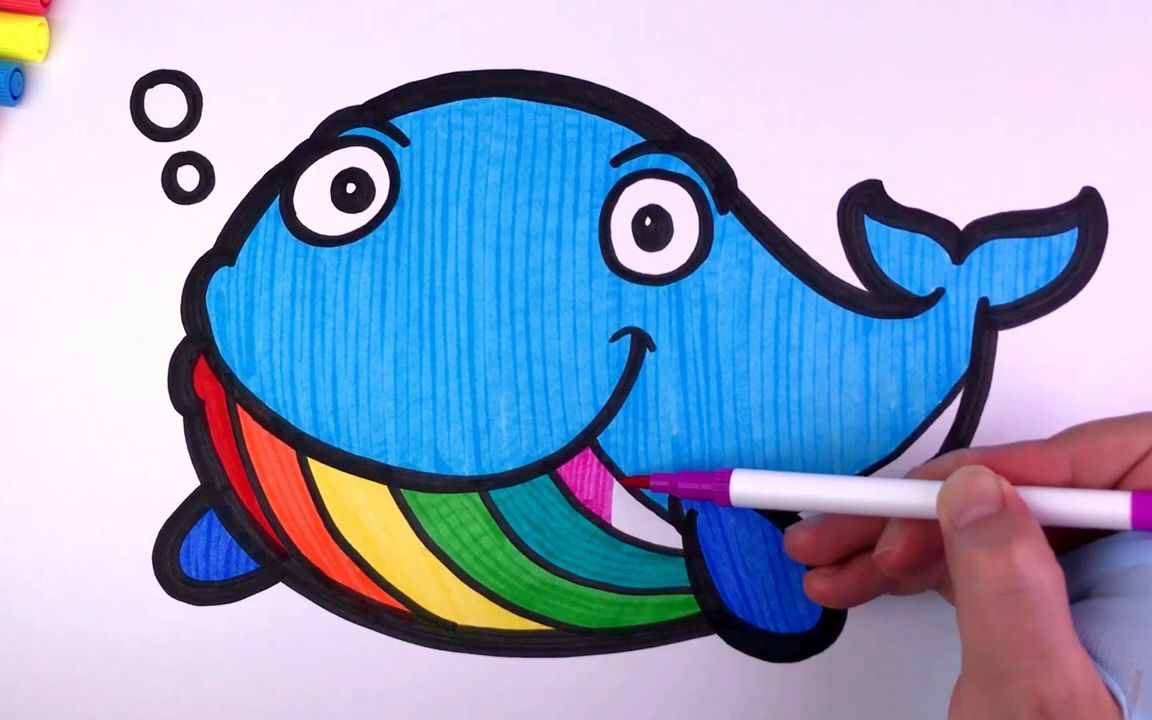 儿童简笔画教孩子画鲸鱼