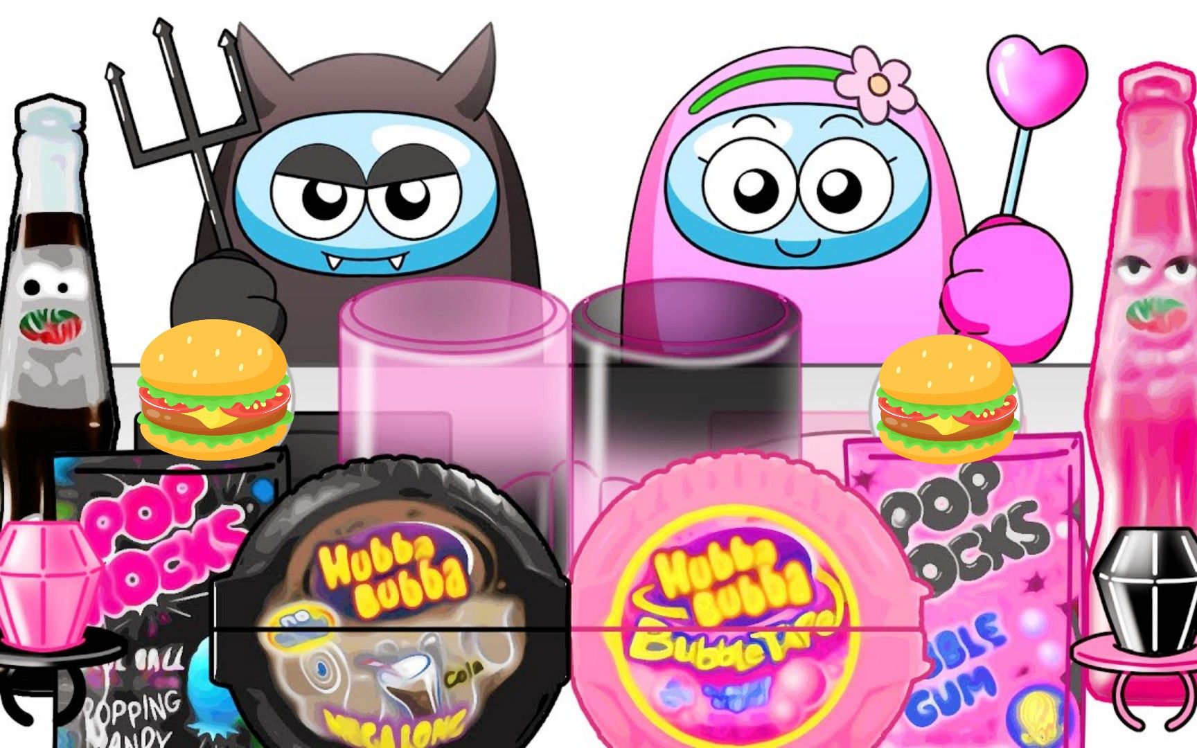 美食动画:黑色vs粉色食品大作战,会发生什么爆笑的故事?