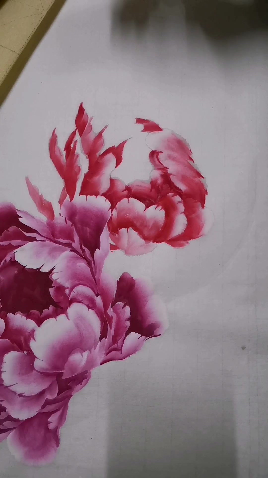 国画 小写意牡丹花头解析