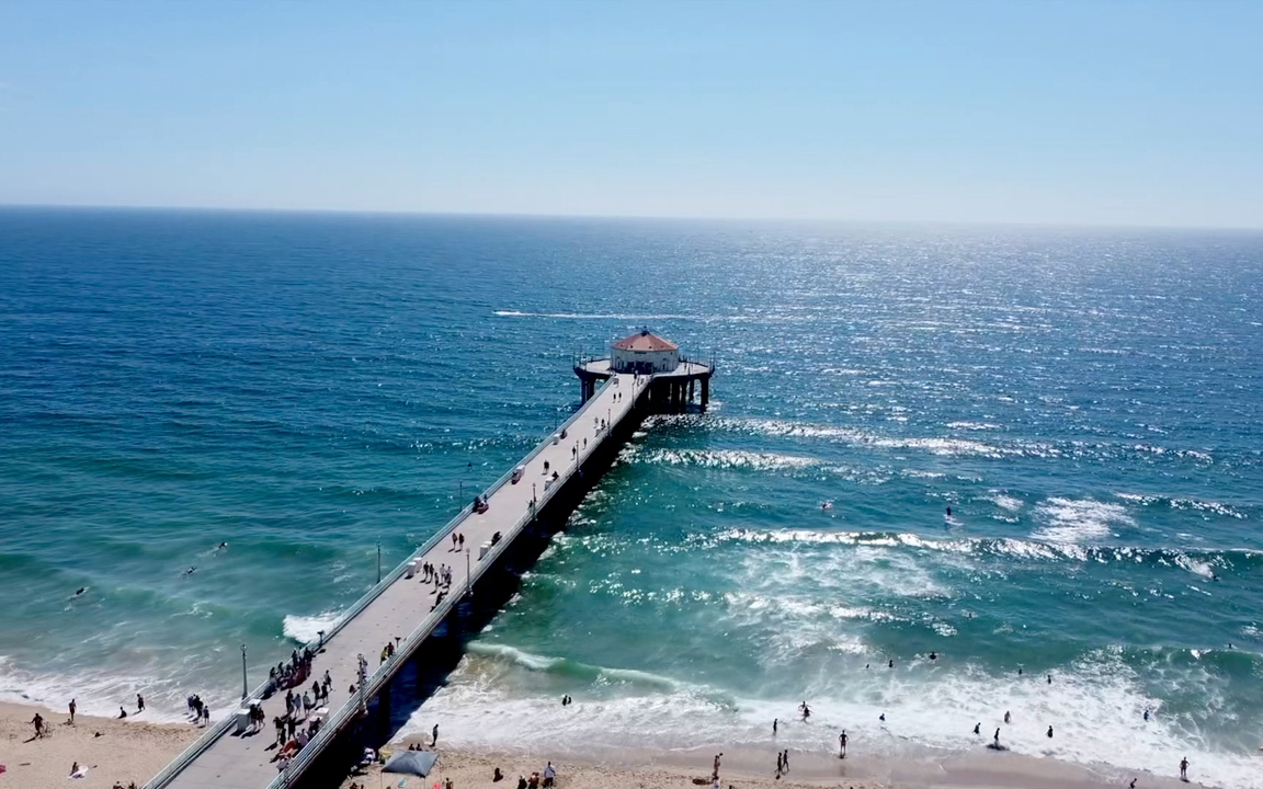 加州曼哈顿海滩 manhattan beach|roundhouse aquarium teaching