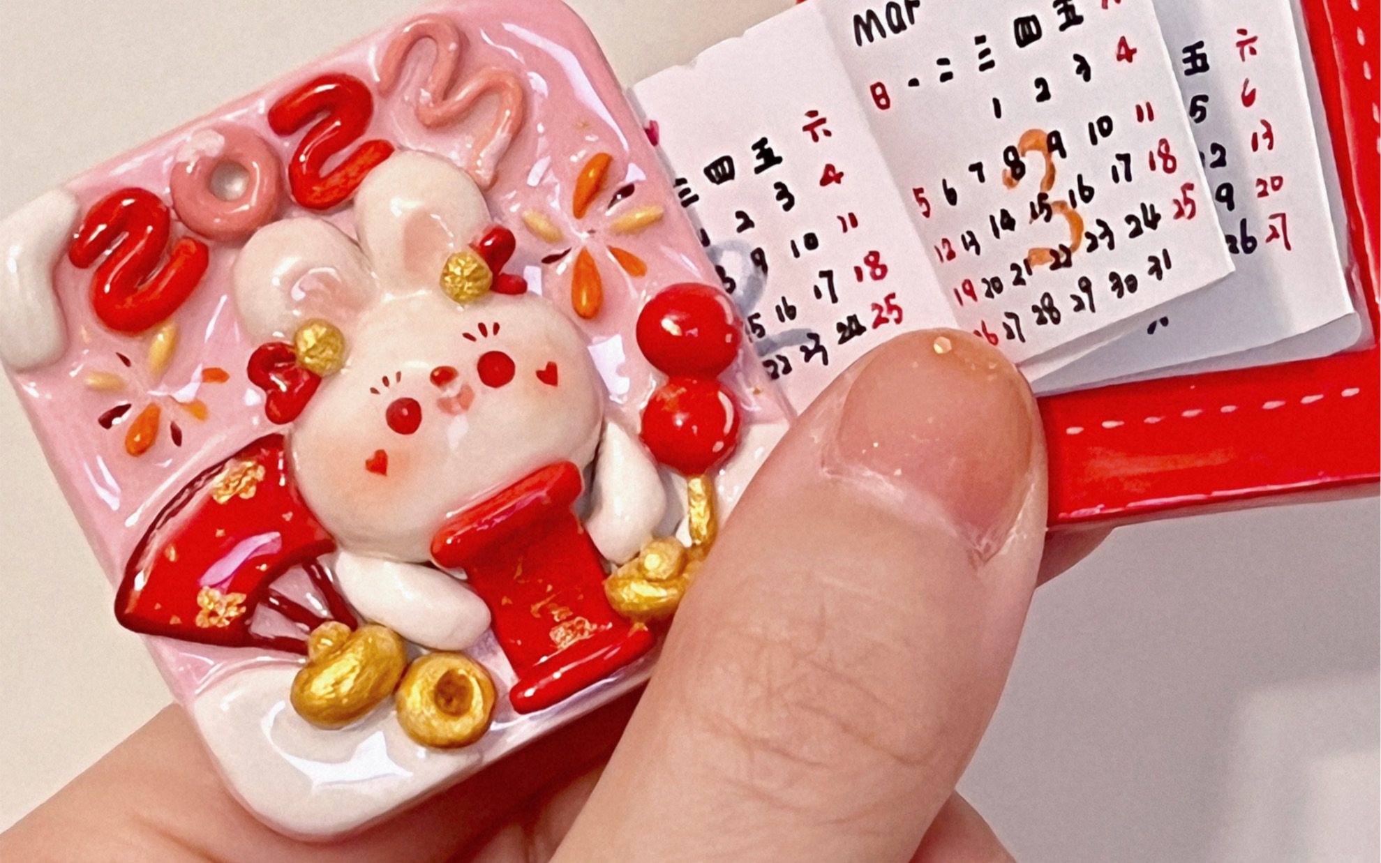 快看!我的日历好小好可爱呀 石塑粘土diy教程