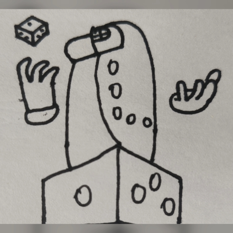 手绘双面人(第一次画,不是特别像)