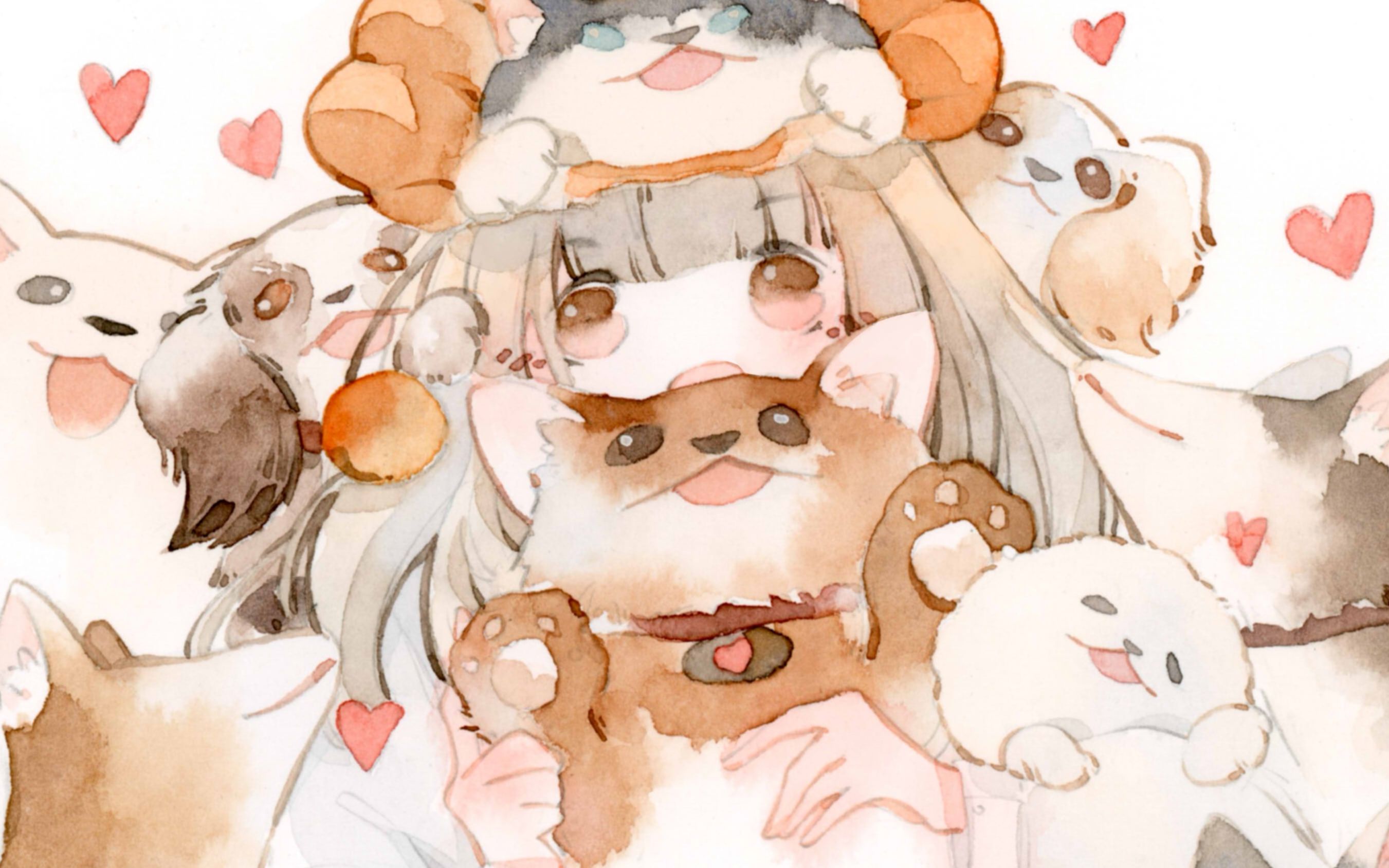 【清新水彩手绘】糟糕!被可爱狗狗包围怎么办?