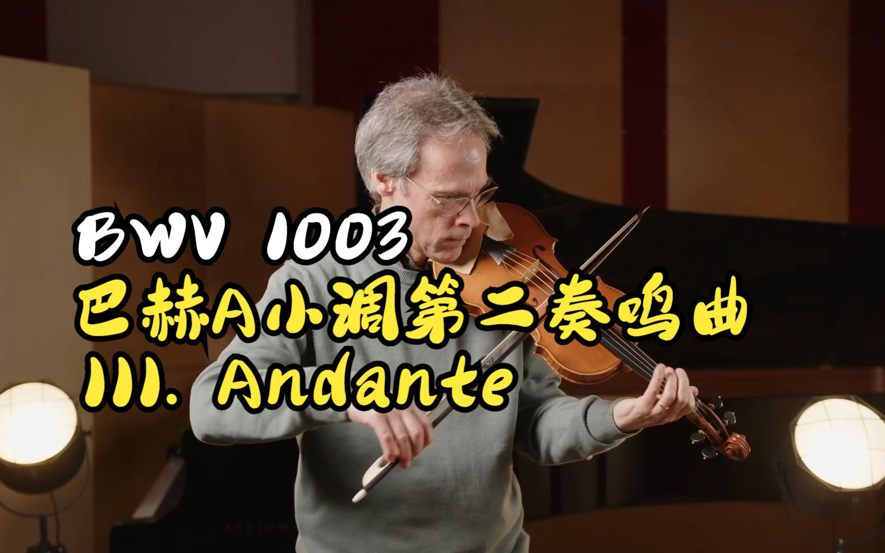 [图]【小提琴教学/双语字幕】巴赫A小调第二奏鸣曲BWV 1003 （ III. Andante）