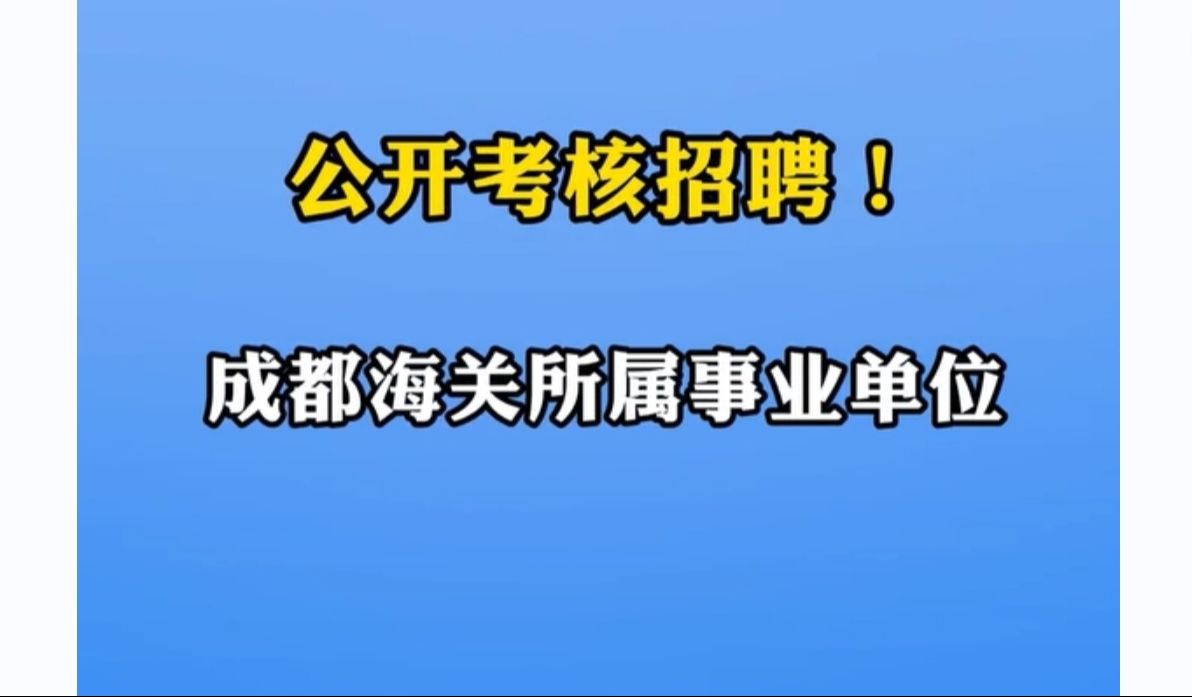 成都海关所属事业单位招聘3人|你甚至可以在B站找工作哔哩哔哩bilibili