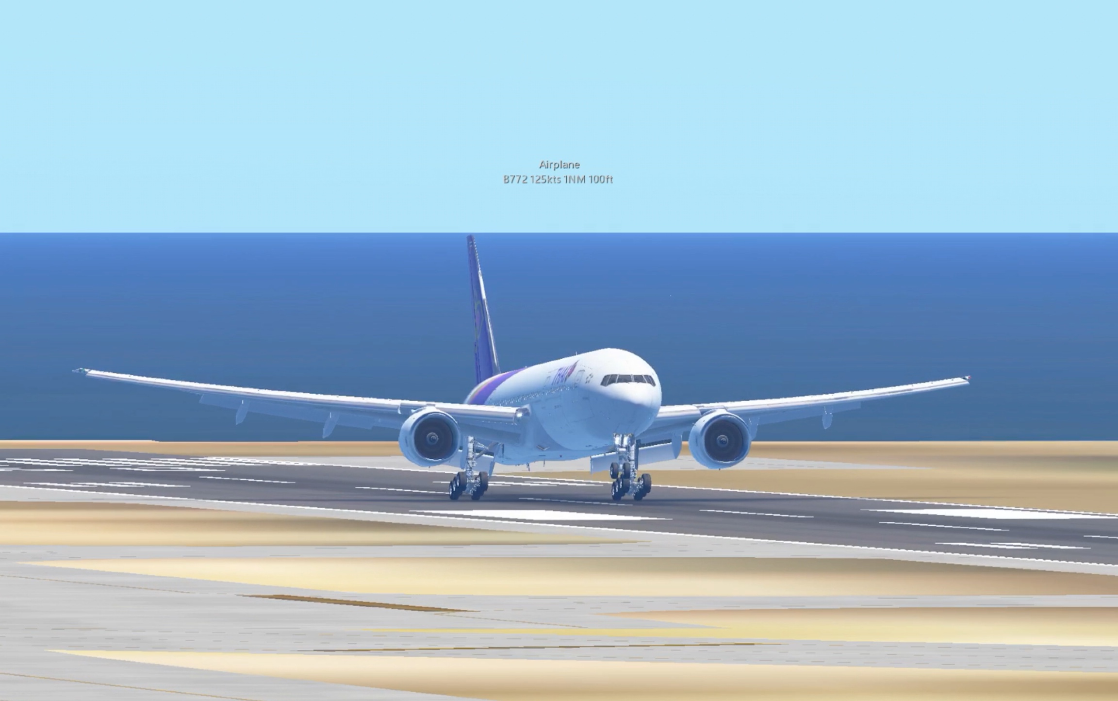 if泰国航空b777200进近泰国普吉国际机场超稳着陆出了机场去度假吧