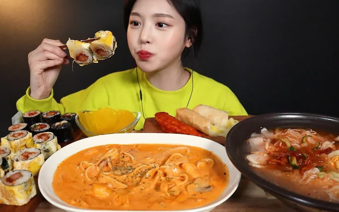 【Boki 1月18日最新】今日份菜单辣味的通心粉 泡菜面条和寿司~-BOKI小姐姐-BOKI小姐姐-哔哩哔哩视频