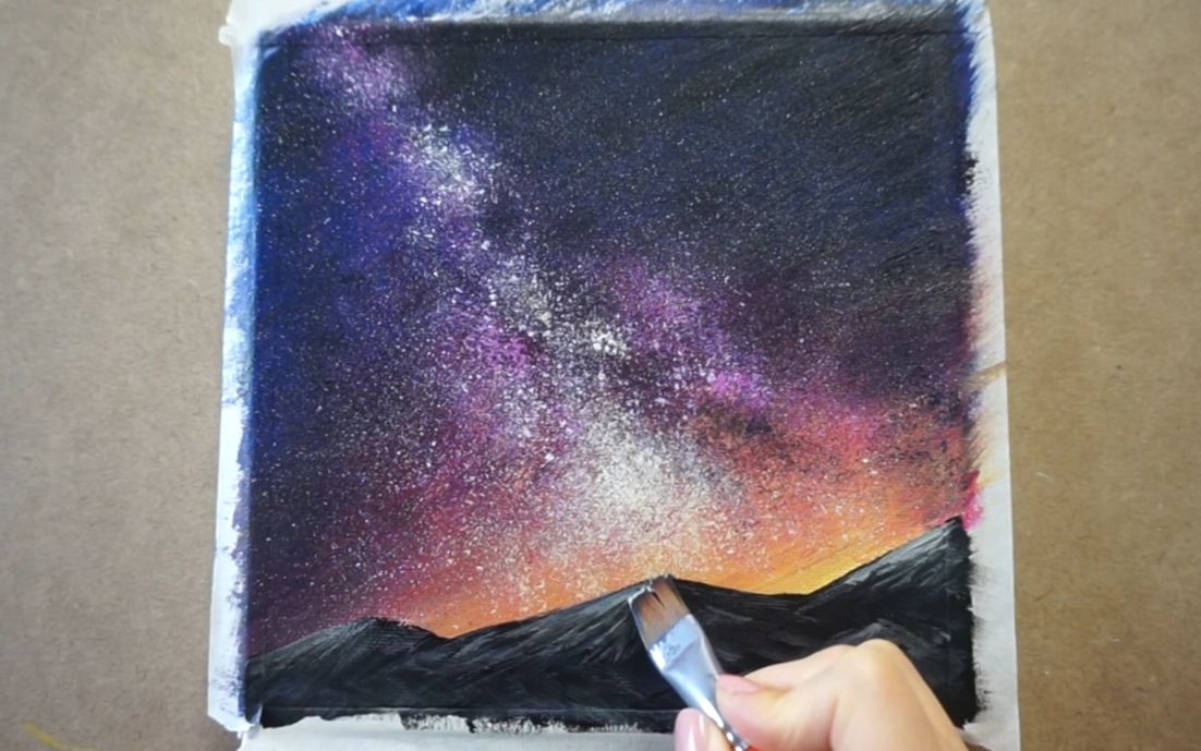 【丙烯画】【绘画教程】【新手向】milky way galaxy - over