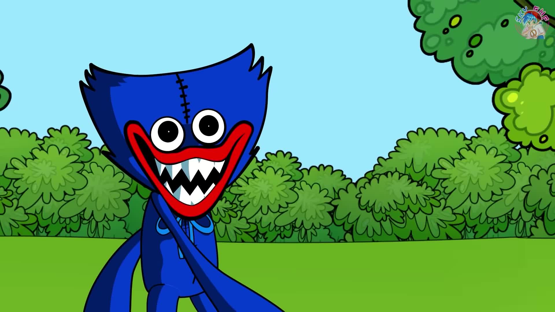 【poppy playtime】huggy wuggy画秋千,但kissy missy坐在秋千上