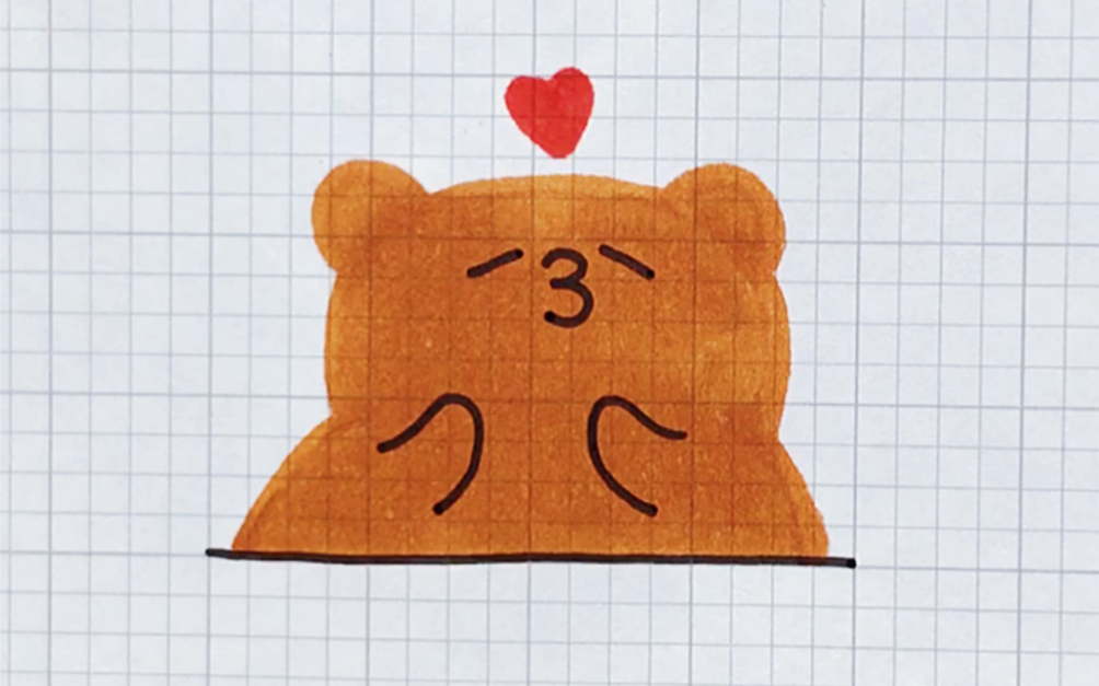 【动物简笔画】教你学画萌哒哒的爱心小熊