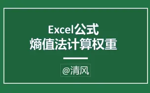 Download Video: excel公式计算熵值法权重