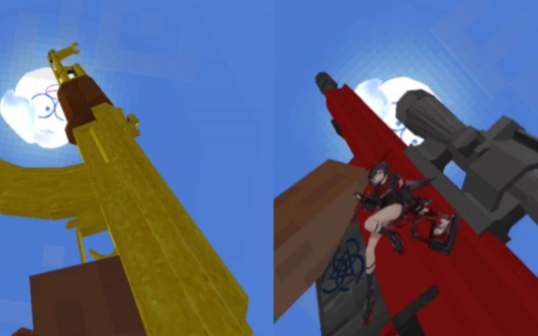 两把枪械皮肤双倍快乐:我的世界基岩版现在军事枪械改包:黄金ak和真白