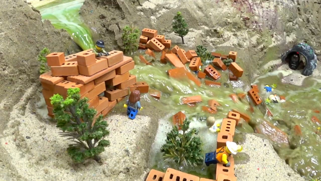 乐高大坝决口实验96 #玩具 #乐高 #潮玩