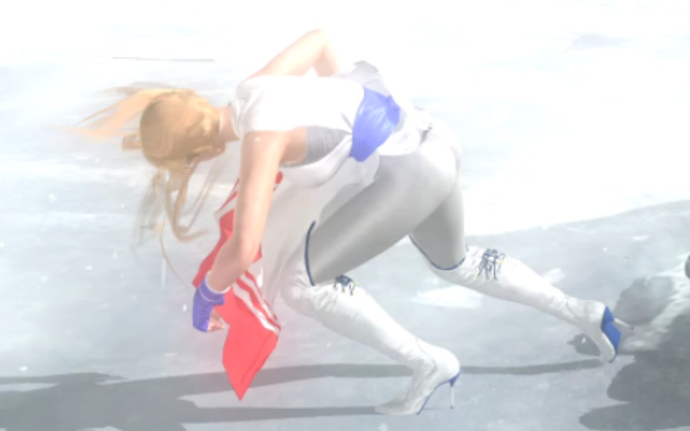 月华剑士yuki雪#超模过膝高跟白色长靴