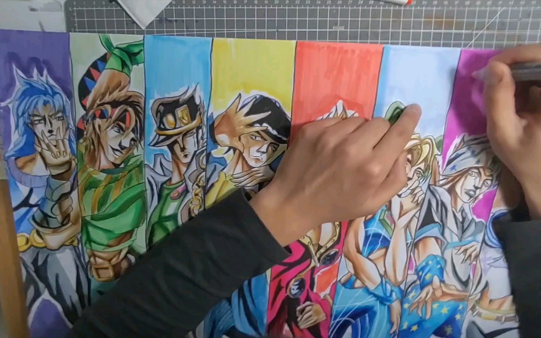 终于把jo家全家福画完了_哔哩哔哩_bilibili