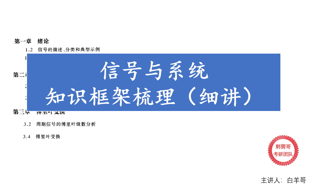 [图]【信号与系统考研】知识框架梳理（细讲）