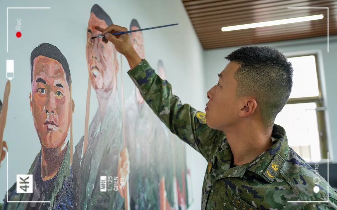 展示!军营小画家用画笔勾勒迷彩青春(武警天津总队 魏晓鹏、尚渤皓;编辑:徐礼跃)哔哩哔哩bilibili