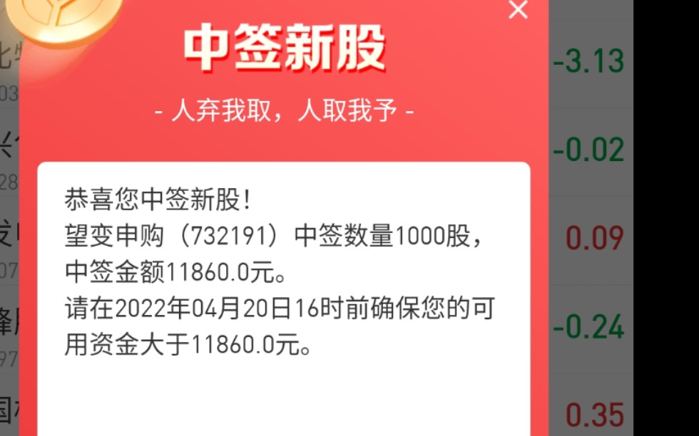 中新股了会赔钱吗,望变电气中签申购打新,哔哩哔哩bilibili