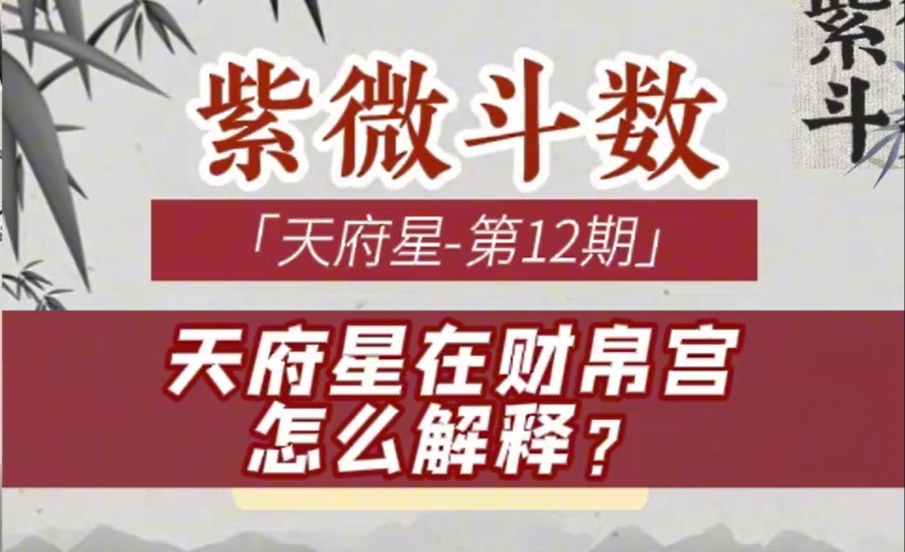 天府星在财帛宫怎么解释?紫微斗数星耀系列:天府星(12)哔哩哔哩bilibili