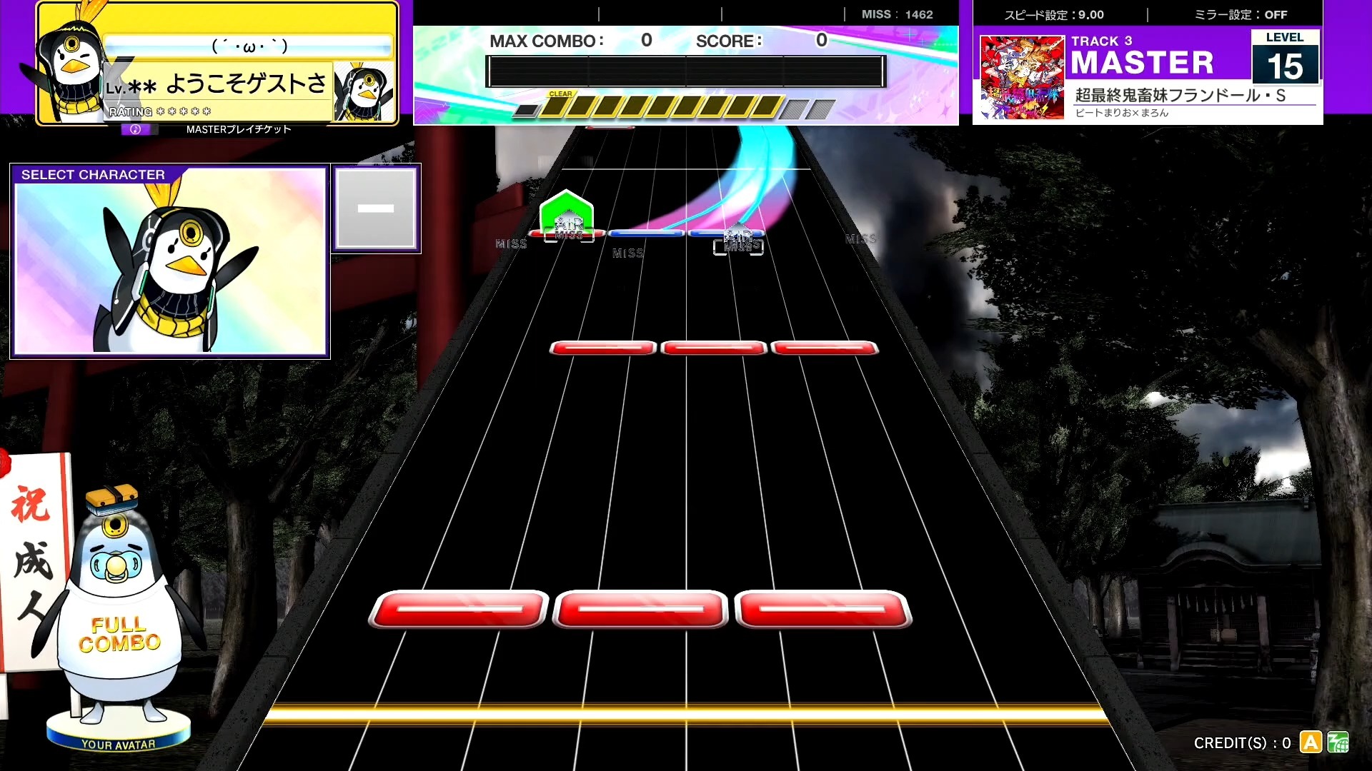 【CHUNITHM/中二节奏】谱面确认 超最終鬼畜妹フランドール・S [MASTER 15] (流速9.0)