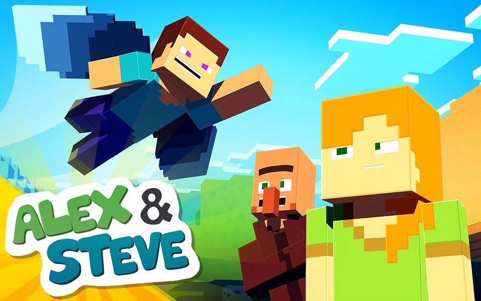 bluemonkey我的世界动画史蒂夫艾利克斯的生活翅鞘飞行