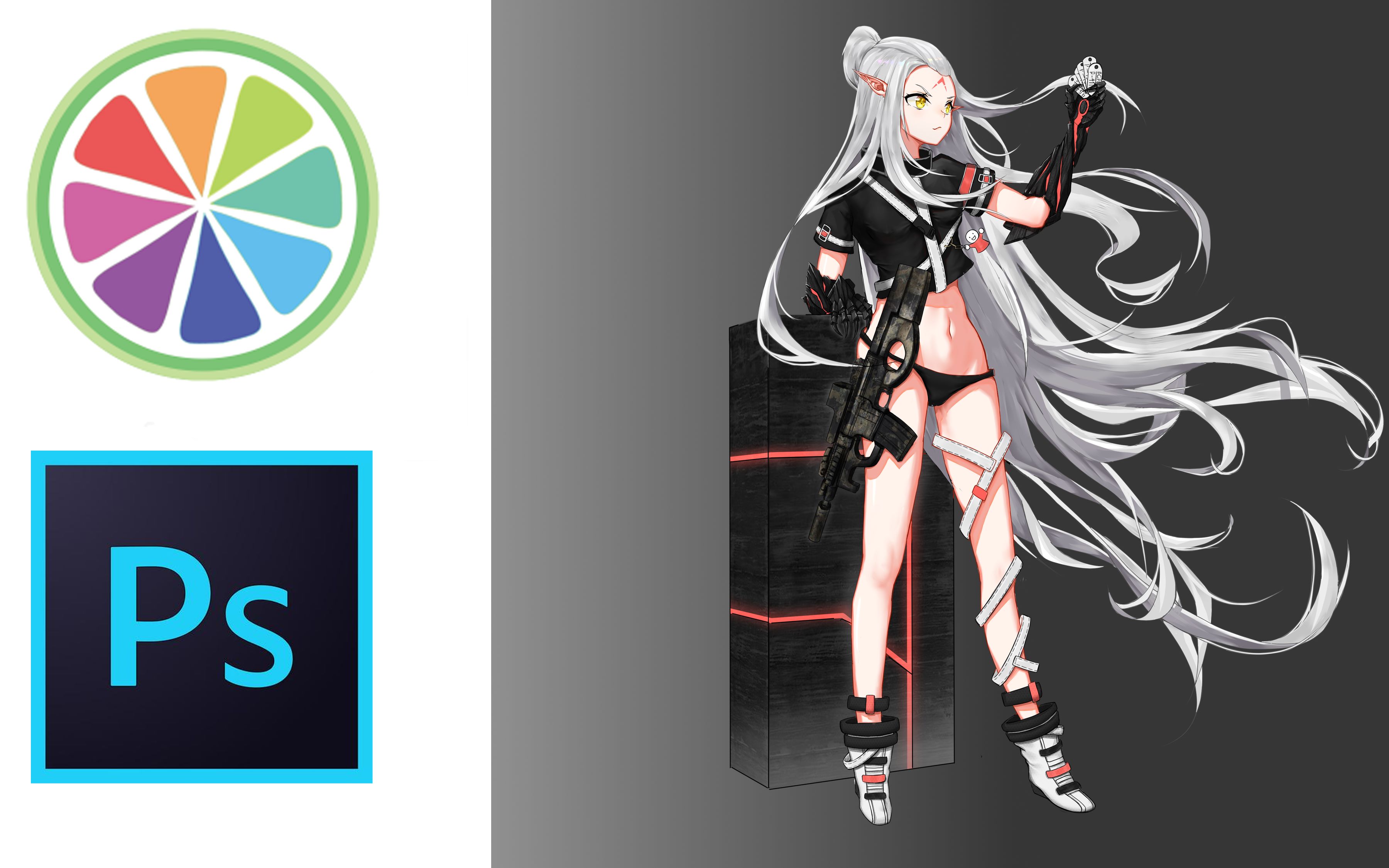 sai2ps1分27秒看完立绘绘画流程分享