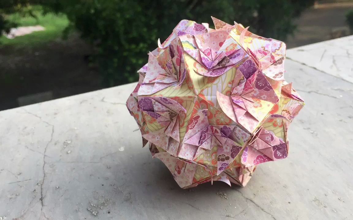 【 prworigami】蜈蚣折纸花球制作教程 chilopoda kusudama
