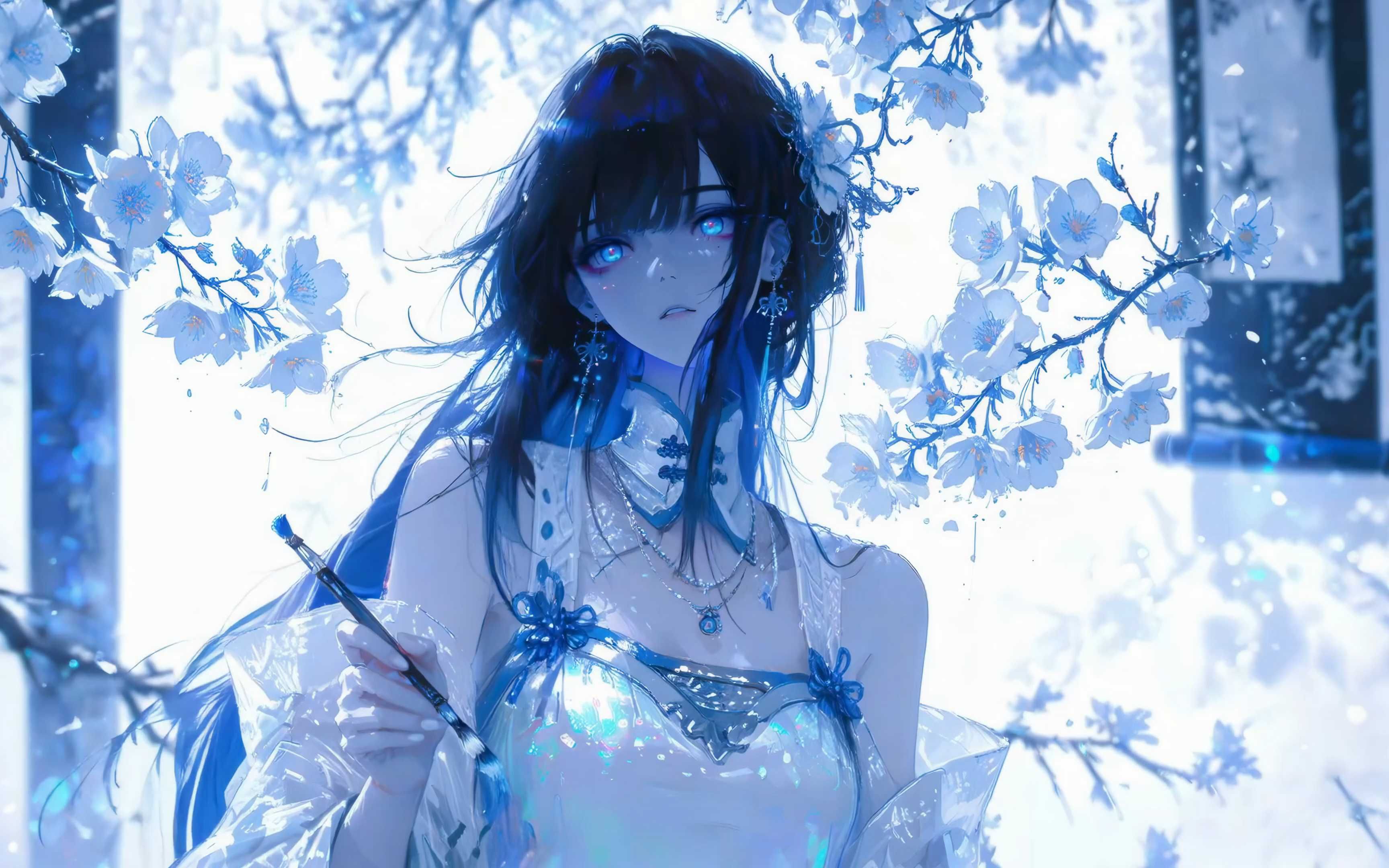 古风执笔旗袍少女