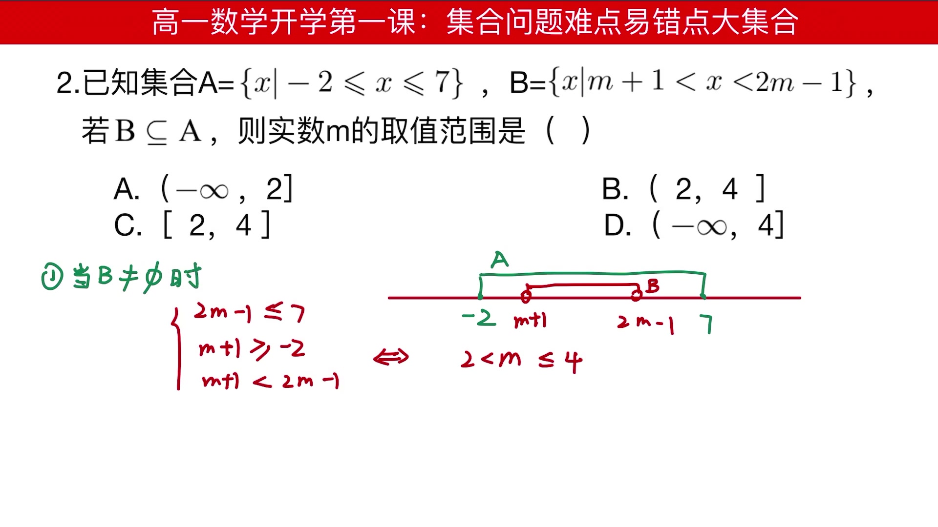 [图]开学第一课，同学你好，高一数学集合问题难点易错点！