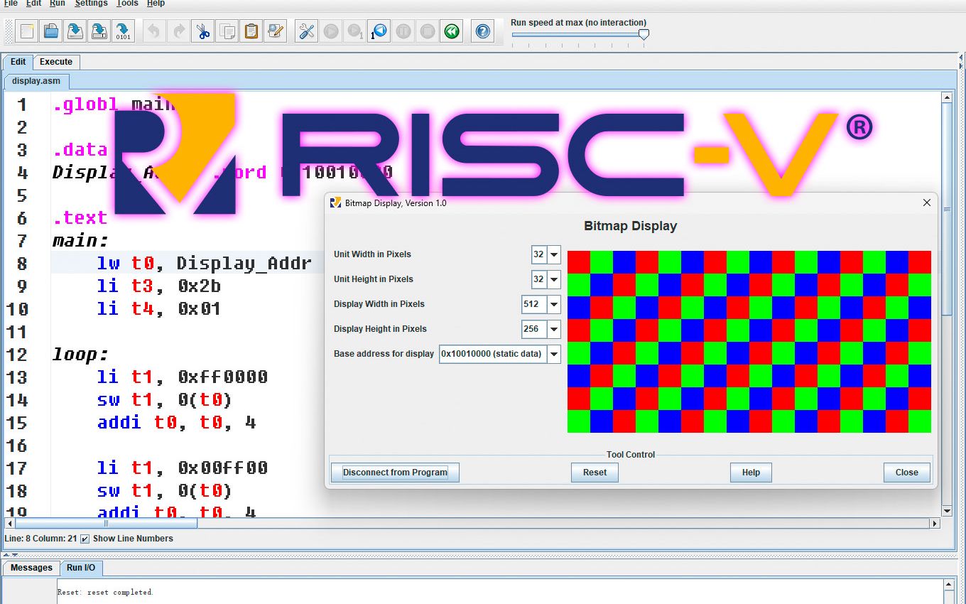 RISCV输出彩图图片RARS汇编器和运行时模拟器哔哩哔哩bilibili