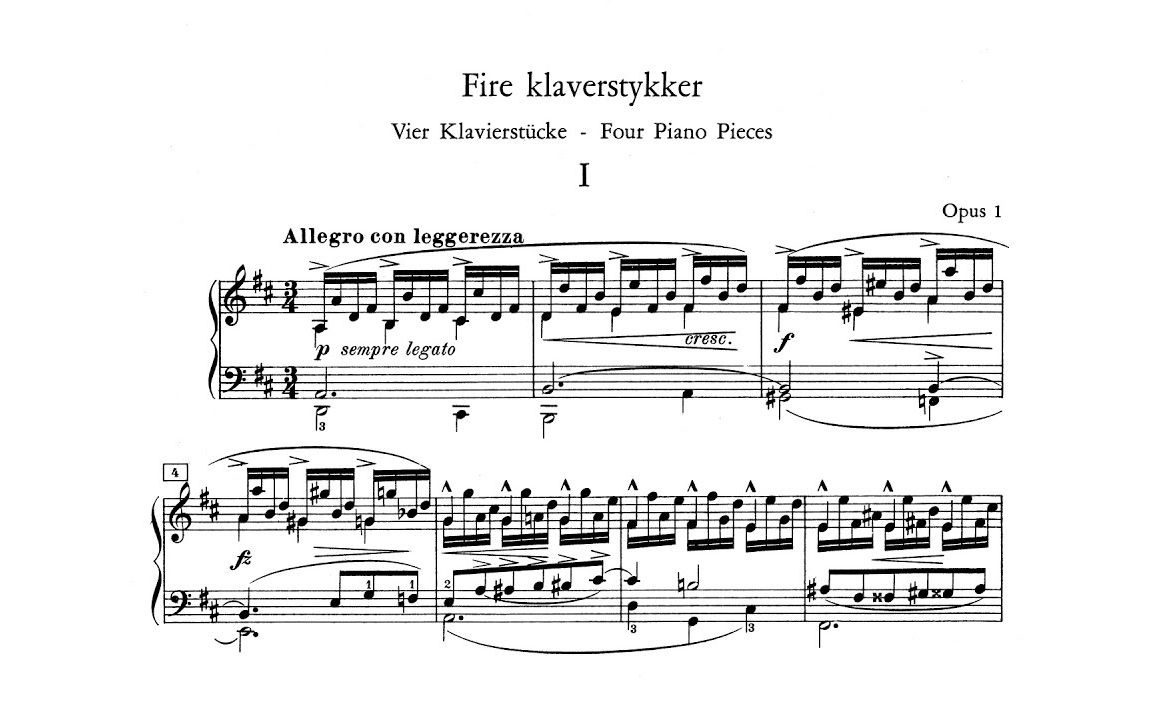 [图]【钢琴】格里格 - 四首钢琴小品 Op.1 Edvard Grieg - Four Pieces for Piano Op.1