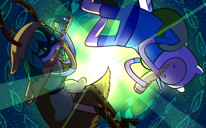 看来芬恩是和丛林女巫在一起了-官方狗粮【探险活宝】adventure time