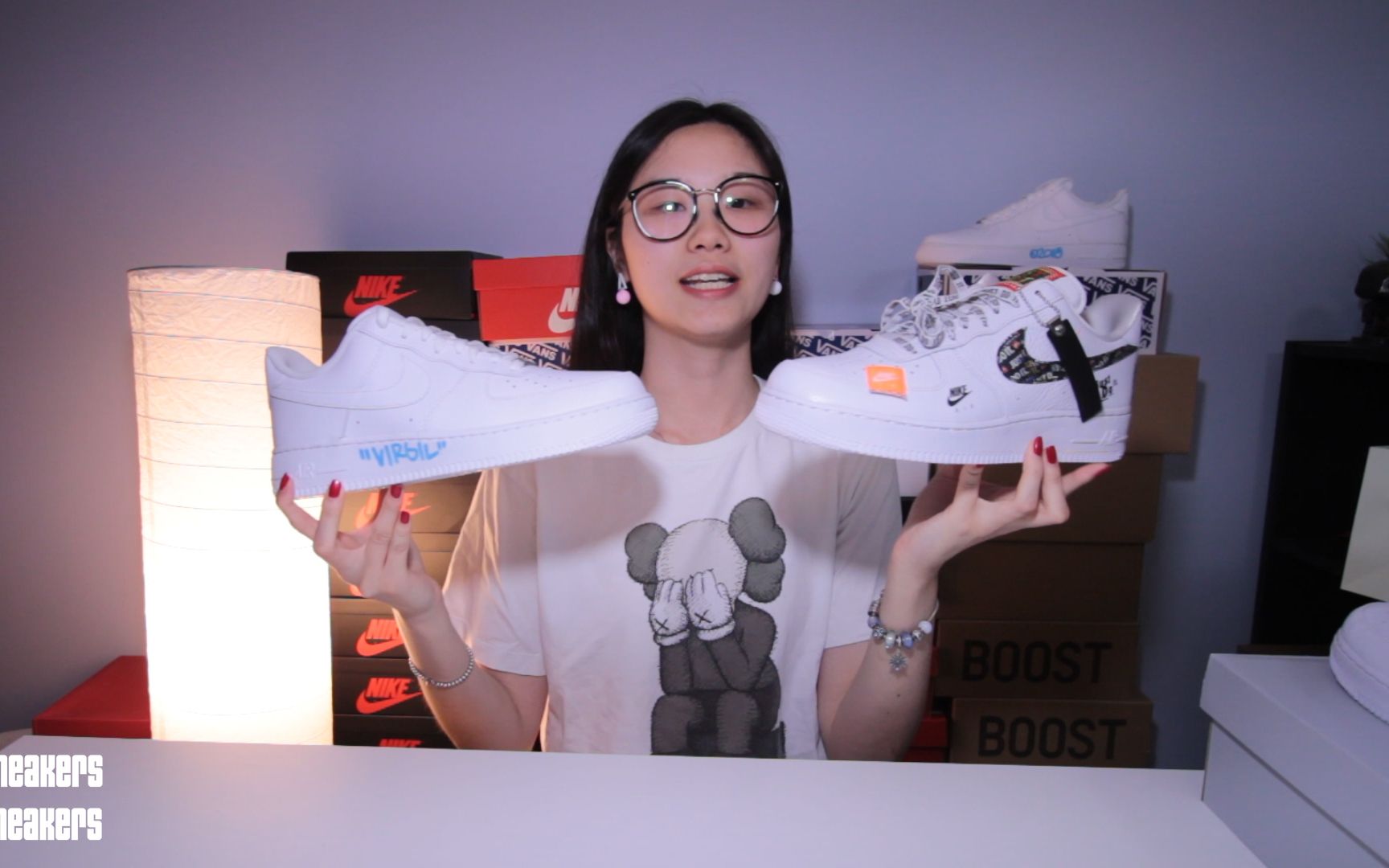 【小姐姐球鞋开箱】Nike AF1 Virgil Abloh 亲笔签名 VS OffWhite 设计风格 耐克空军一号 你会选那一双?哔哩哔哩bilibili