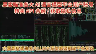 Download Video: 黑客瞄准各大 AI 语言模型平台用户账号，转卖 API 余额 / 获取隐私信息