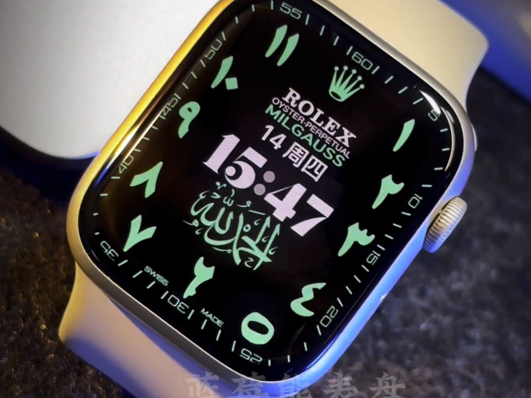 劳力士埃及荧光绿苹果iwatch原生壁纸表盘