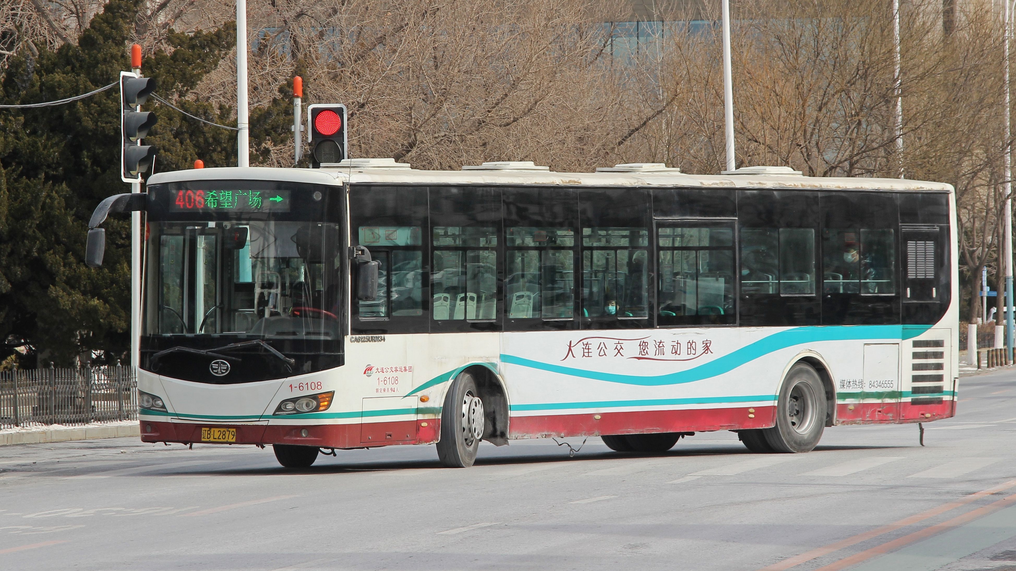 大连公交406路一汽ca6125urn34(道依茨大柴发动机,voith 3at)运行实录