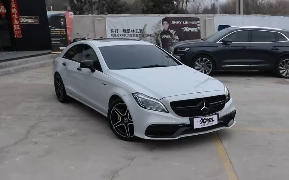 xpel西安汽车贴膜-奔驰cls-装贴水晶火山灰改色膜案例