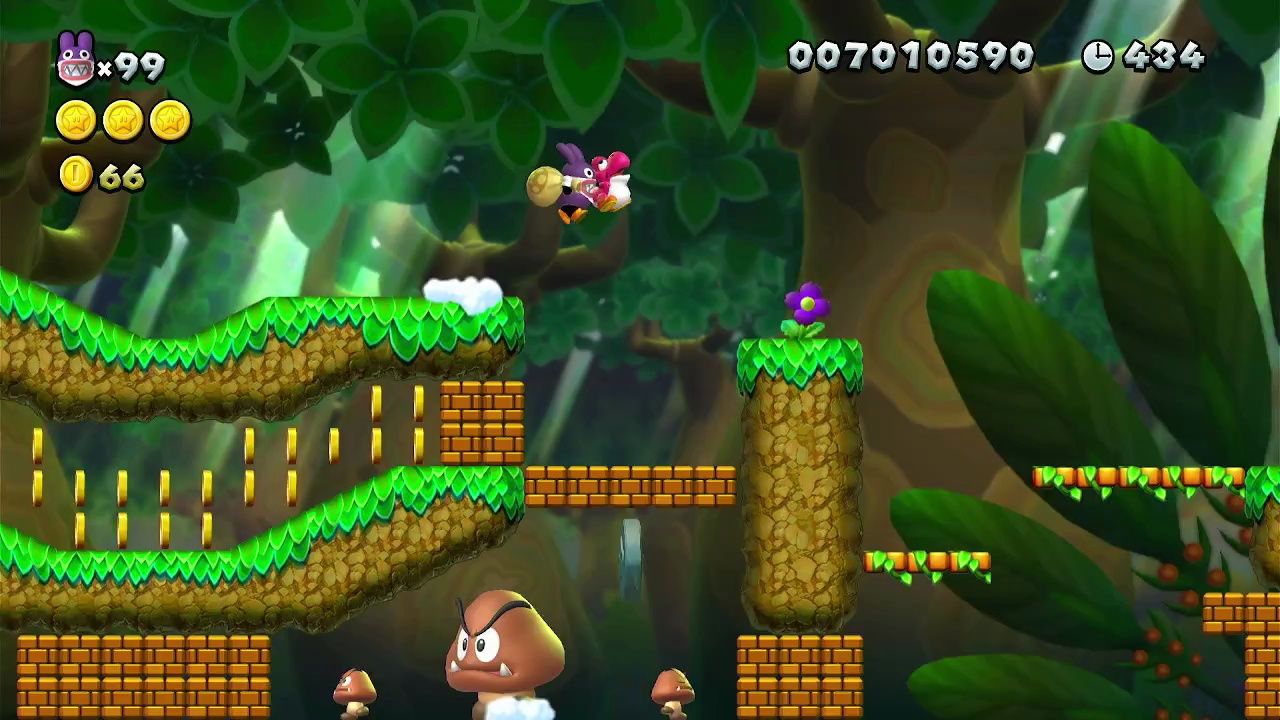 新超级马里奥兄弟u第一个丛林关通关视频
