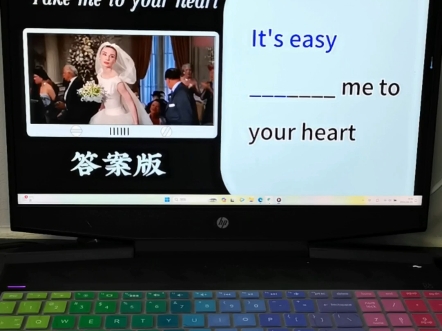 [图]听歌学语法系列:祈使句歌曲导入Take me to your heart. 小视频free#学英语#备课