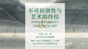 北京大学彭锋：不可识别性与艺术的终结